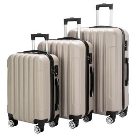 Vertical Pattern Three In One Handle Universal Wheel Pull Rod Box, 20in, 24in, 28in ABS Aluminum Alloy Pull Rod (Option: Champagne)